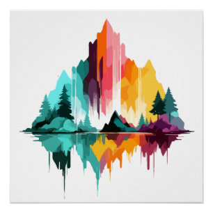 Rustig landschap Rustig Natuur Bergen Perfect Poster