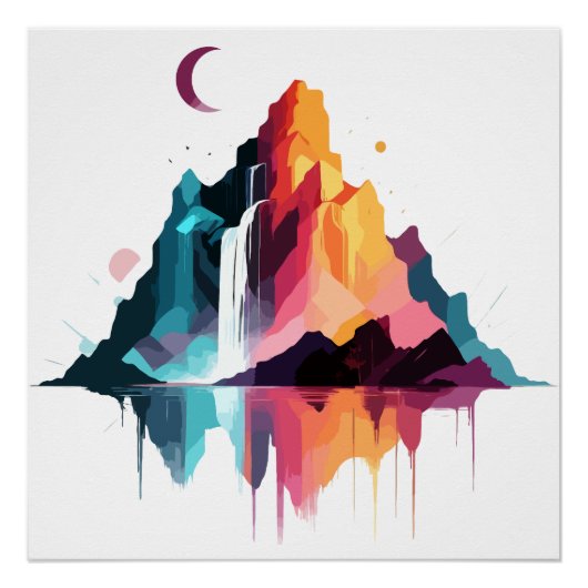 Rustig landschap Rustig Natuur Bergen Perfect Poster (Voorkant)