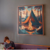 Rustig maar | Camping thema | Digitale kunst Canvas Afdruk