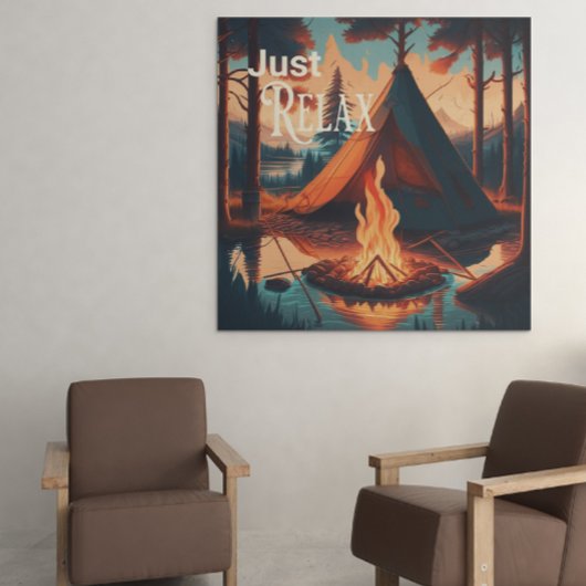 Rustig maar | Camping thema | Digitale kunst Canvas Afdruk