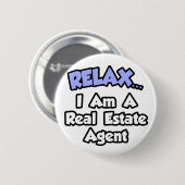 Rustig maar...ik ben makelaar ronde button 5,7 cm (Voorkant /achterkant)
