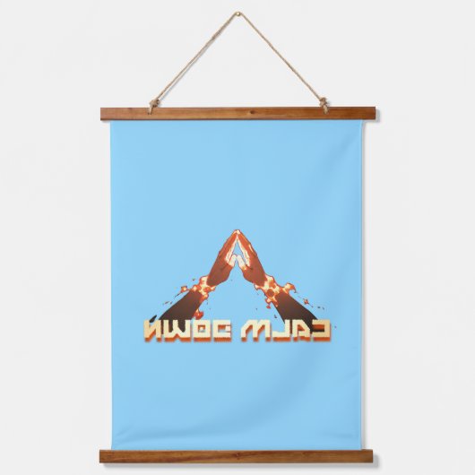 Rustig maar! Mirror Afbeelding reverse typografie Hangend Wandkleed (Voorkant)