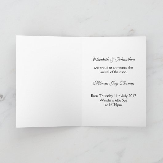 Rustig maar, we hebben een kleine jongen gehad, Ba Aankondiging (Binnen)