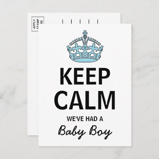 Rustig maar, we hebben een kleine jongen gehad, Ba Aankondigingskaart (Voorkant / Achterkant)