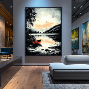 rustig meer - serene Natuur ontsnapping Poster