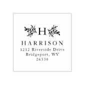 Rustig monogram retouradres rubberstempel (Afrduk)