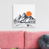 Rustig Mountain Sunset Canvas Afdruk (Insitu (Woonkamer))