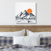 Rustig Mountain Sunset Canvas Afdruk (Insitu (Slaapkamer))