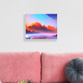 Rustig Mountain Sunset Canvas Afdruk (Insitu (Woonkamer))