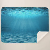 Rustig Onderwater Blauw Oceaanlicht Sherpa Deken (Voorkant (horizontaal))
