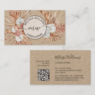 Rustig Pampagras Watercolor Boho Logo Visitekaartje