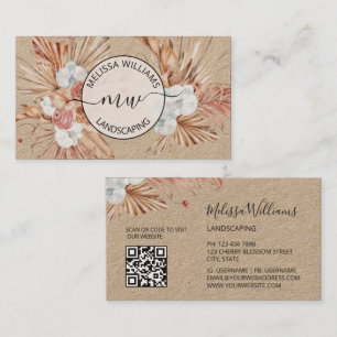 Rustig Pampagras Watercolor Boho Logo Visitekaartje