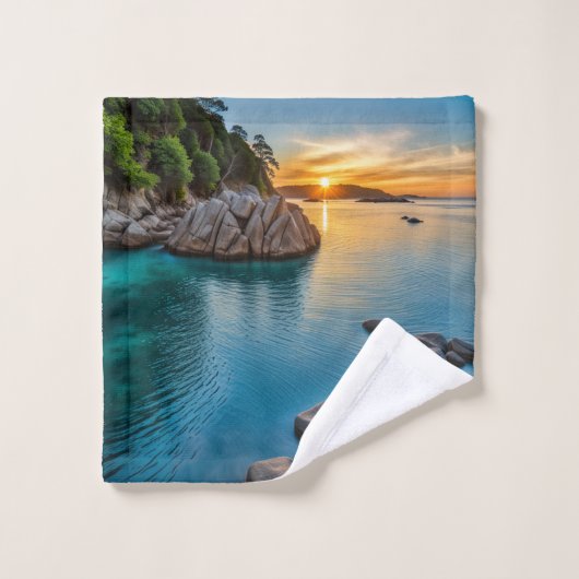 Rustig paradijselijk landschap washandje (Wasdoekje)