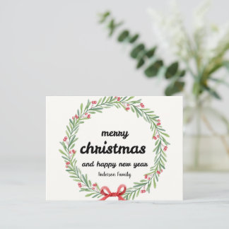 Rustig Prettig Kerstfeest Gelukkig Nieuwjaar Famil Feestdagenkaart
