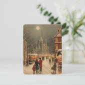 Rustig Prettig Kerstmis Familie  Feestdagenkaart (Staand voorkant)