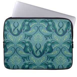 Rustig Safari wandtapijtpatroon - de witte lotus Laptop Sleeve