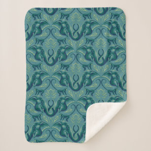 Rustig Safari wandtapijtpatroon - de witte lotus Sherpa Deken