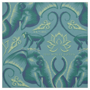 Rustig Safari wandtapijtpatroon - de witte lotus Stof