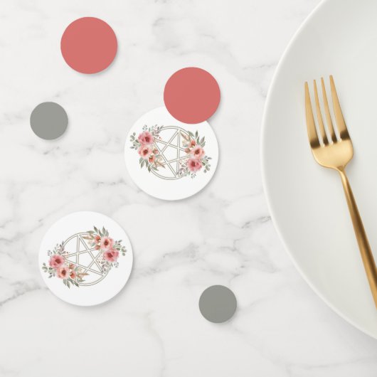 Rustig Sage Bloemen Pentakel Confetti (Groep)