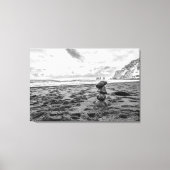 Rustig sereniteit: Strand Cairn Canvas Afdruk (Voorkant)