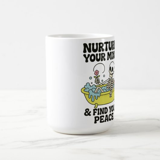 Rustig skeletbad - Funny Coffee Mok (Midden)