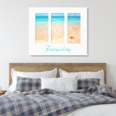 Rustig strand drieluik canvas afdruk (Insitu (Slaapkamer))