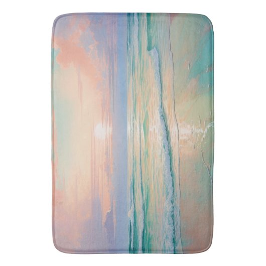 Rustig strand zonsondergang, natuur landschap badmat (Voorkant Verticaal)