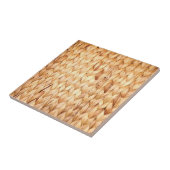 rustig tropisch strand woven wicker tegeltje (Zijkant)