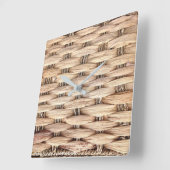 rustig tropisch strand woven wicker vierkante klok (Hoek)