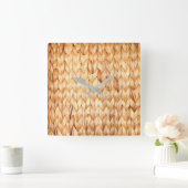 rustig tropisch strand woven wicker vierkante klok (Huis)