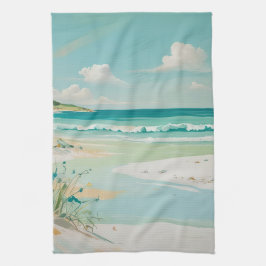 rustig Uitzicht aan de kust Theedoek