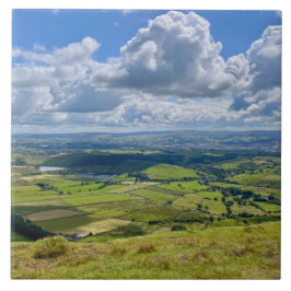 Rustig uitzicht vanaf Pendle Hill... Tegeltje