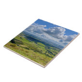 Rustig uitzicht vanaf Pendle Hill... Tegeltje (Zijkant)