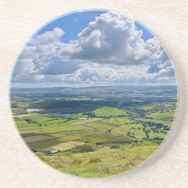 Rustig uitzicht vanaf Pendle Hill... Zandsteen Onderzetter