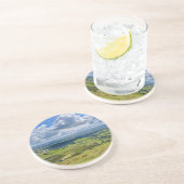 Rustig uitzicht vanaf Pendle Hill... Zandsteen Onderzetter (Zijkant)