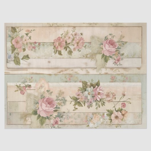 Rustig Vintage Roos Decoupage Tissuepapier (Voorkant)
