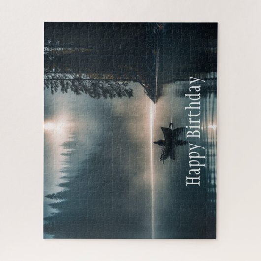 Rustig Vreedzaam Lake Boating Verjaardag Legpuzzel (Verticaal)