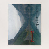 Rustig Vreedzaam Lake Red Canoe Boating Pensioen Legpuzzel (Verticaal)