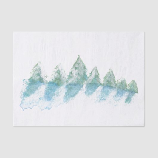 Rustig Vreedzaam Winterbos Waterverf Tissuepapier (Voorkant)