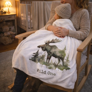 Rustig Waterverf Eland   Kleine Persoonlijke  Fleece Deken