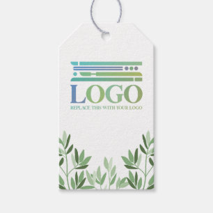 Rustig zacht groen verlaat je Logo en sociale medi Cadeaulabel