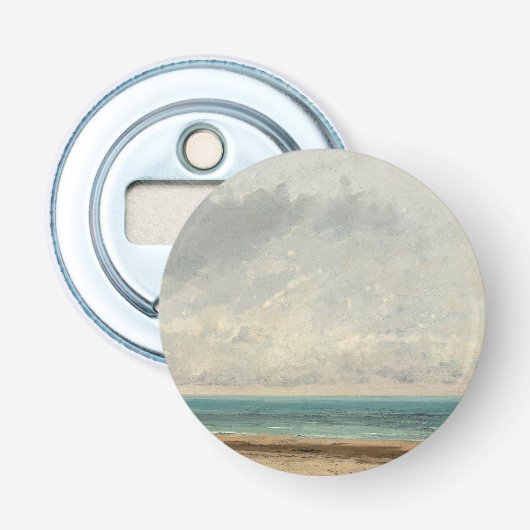 Rustig Zee - Gustave Courbet Button Flesopener (Voorkant)