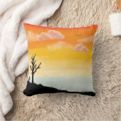 Rustig zonsondergangsilhouet - minimalistisch land kussen (Deken)