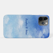 Rustige Aangepaste Hemeldromen Aquarel Blauw & Wit Case-Mate iPhone Case (Achterkant (horizontaal))
