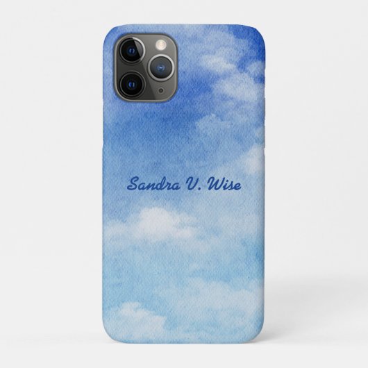 Rustige Aangepaste Hemeldromen Aquarel Blauw & Wit Case-Mate iPhone Case (Achterkant)