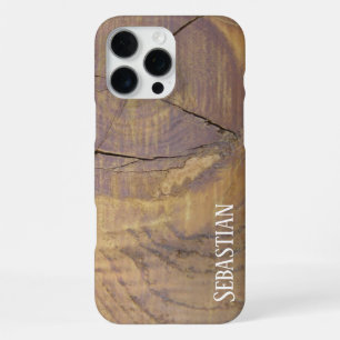 Rustige Aangepaste naam Natuurlijke Cedar Wood Fot iPhone 16 Pro Max Hoesje