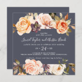 Rustige Aarde | Paars-Square Weddenschap Kaart (Voorkant / Achterkant)