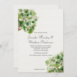 Rustige Aboretum Oak Tree Wedding   Kaart