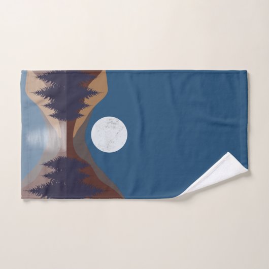 Rustige Abstracte bosmonreflectie Bad Handdoek (Handdoek)