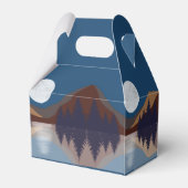 Rustige Abstracte bosmonreflectie Bedankdoosjes (Achterkant)